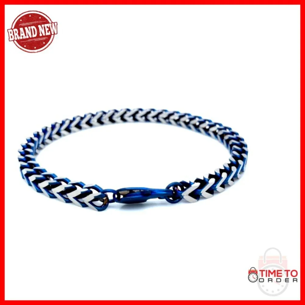 Stainless Steel Foxtail Chain Bracelet for Men, 8.5 Inch Length